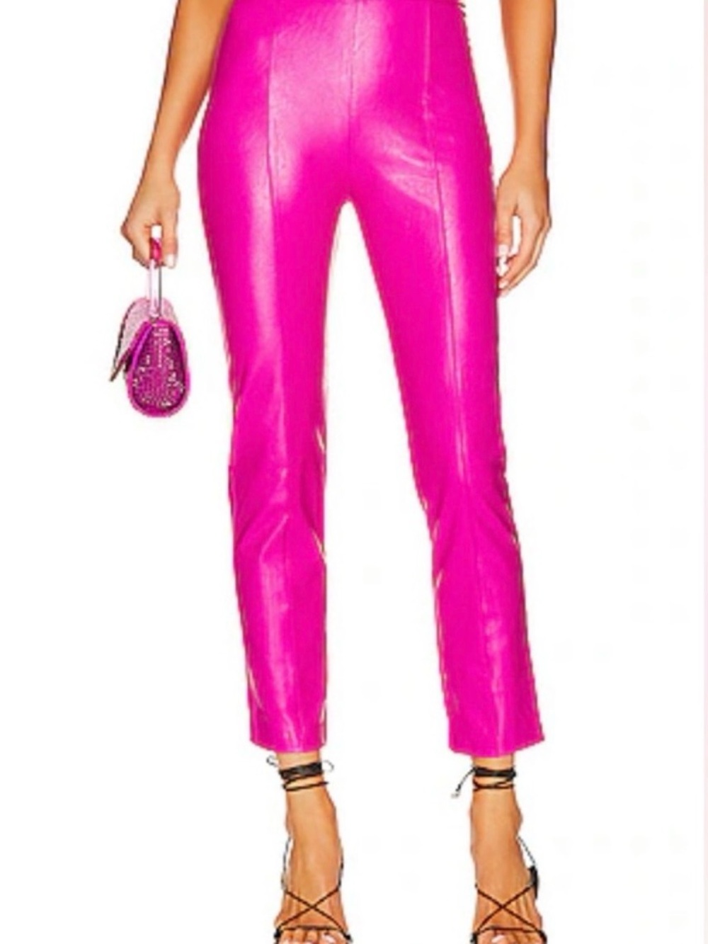 REVOLVE Hot Pink Faux Leather Straight-Leg Pants
